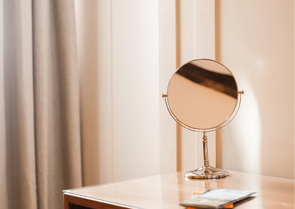 Mirror in a hotel room