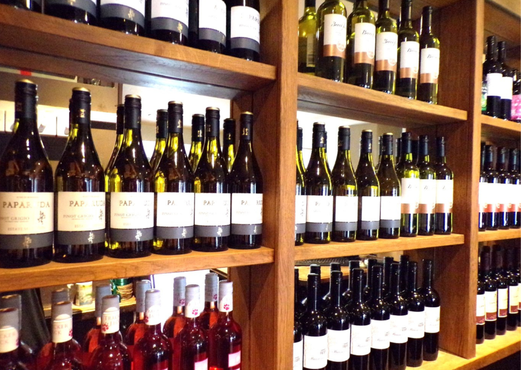 Wine selection at Blocks Steakhouse